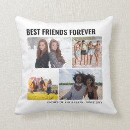 Moderne beste vrienden voor altijd 4 foto collage kussen