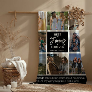 Moderne beste vrienden voor altijd 8 Foto Collage Fleece Deken