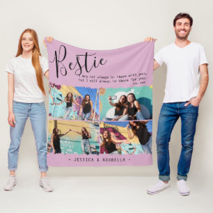 Moderne beste vriendin quote fotocollage gepersona fleece deken