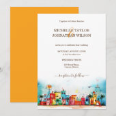 Moderne bestemming Bruiloft Mexico Beach Kaart (Voorkant / Achterkant)