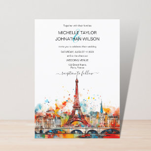Moderne bestemming bruiloft Paris Eiffeltoren Kaart