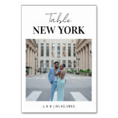 Moderne Bestemming Foto & Naam Reizen Bruiloft Kaart (Voorkant)