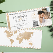 Moderne bestemming Wedding Boarding Pass QR-code Kaart