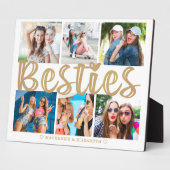 Moderne BESTIES 6 Foto Collage Gold aangepaste tek Fotoplaat (Zijkant)