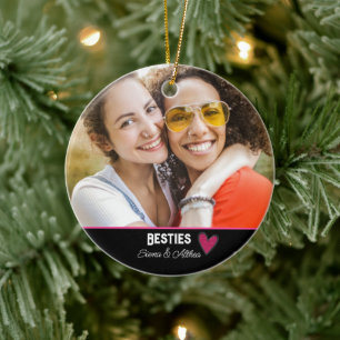 Moderne Besties Beste Vriend Foto Keramisch Ornament