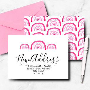 Moderne bewegende aankondiging roze regenboog