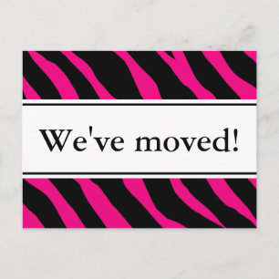 Moderne bewegende briefkaarten   Hete roze zebrast