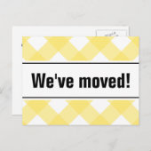 Moderne bewegende briefkaarten met geel effen ontw (Voorkant / Achterkant)