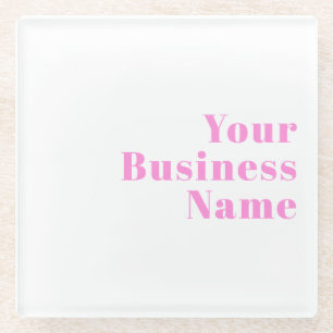 Moderne bewerkbare bedrijfsnaam of voor- & achtern glazen onderzetter
