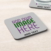 MODERNE BEWERKBARE EENVOUDIGE ASH AFBEELDING TEKST BIER ONDERZETTER (Linkerzijde)