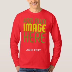 MODERNE BEWERKBARE EENVOUDIGE RODE AFBEELDING TEKS T-SHIRT