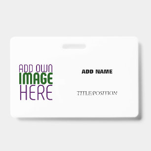 MODERNE BEWERKBARE EENVOUDIGE WITTE AFBEELDING TEK BADGE
