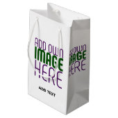 MODERNE BEWERKBARE EENVOUDIGE WITTE AFBEELDING TEK KLEIN CADEAUZAKJE (Achterkant Gekanteld)