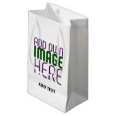 MODERNE BEWERKBARE EENVOUDIGE WITTE AFBEELDING TEK KLEIN CADEAUZAKJE (Voorkant Gekanteld)