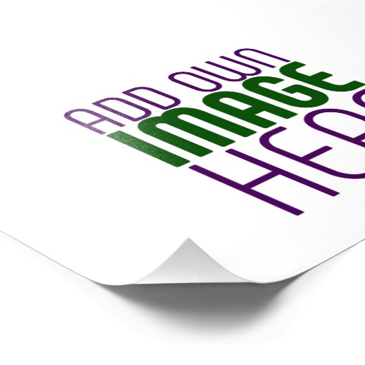 MODERNE BEWERKBARE EENVOUDIGE WITTE AFBEELDINGSTEK FOTO AFDRUK (Hoek)