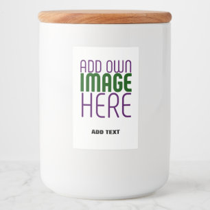 MODERNE BEWERKBARE EENVOUDIGE WITTE AFBEELDINGSTEK VOEDSELCONTAINER ETIKET