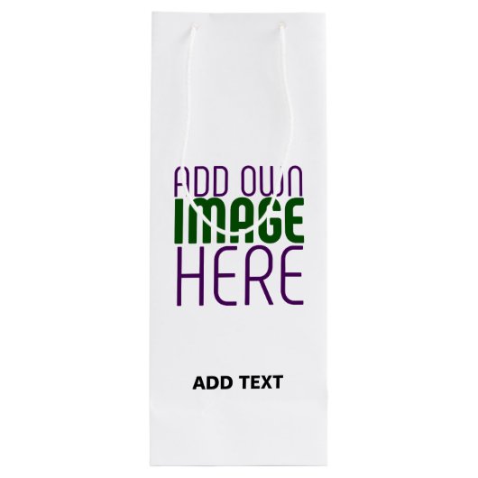 MODERNE BEWERKBARE EENVOUDIGE WITTE AFBEELDINGSTEK WIJN CADEAUTAS (Achterkant)