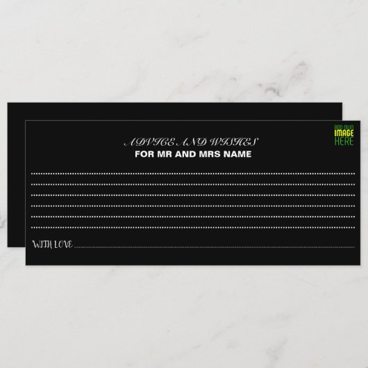 MODERNE BEWERKBARE EENVOUDIGE ZWARTE AFBEELDING TE ADVIESKAART (Voorkant / Achterkant)