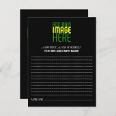 MODERNE BEWERKBARE EENVOUDIGE ZWARTE AFBEELDING TE ADVIESKAART (Voorkant / Achterkant)