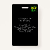 MODERNE BEWERKBARE EENVOUDIGE ZWARTE AFBEELDING TE BADGE (Achterkant)