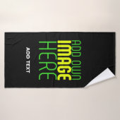 MODERNE BEWERKBARE EENVOUDIGE ZWARTE AFBEELDING TE BADHANDDOEK (Badhanddoek)