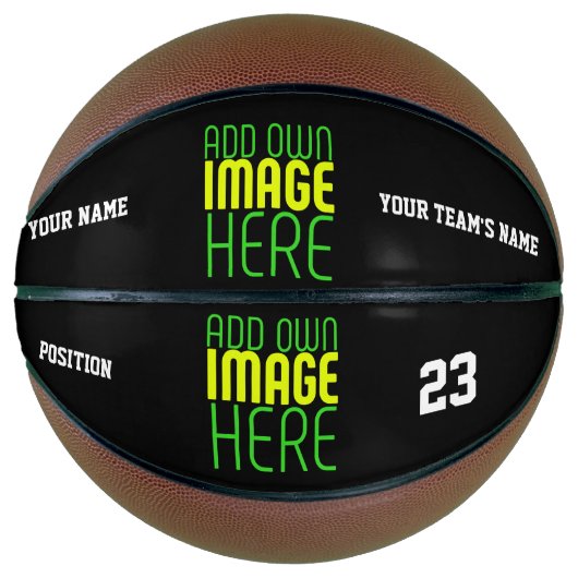 MODERNE BEWERKBARE EENVOUDIGE ZWARTE AFBEELDING TE BASKETBAL (Voorkant)