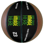 MODERNE BEWERKBARE EENVOUDIGE ZWARTE AFBEELDING TE BASKETBAL (Verticaal)