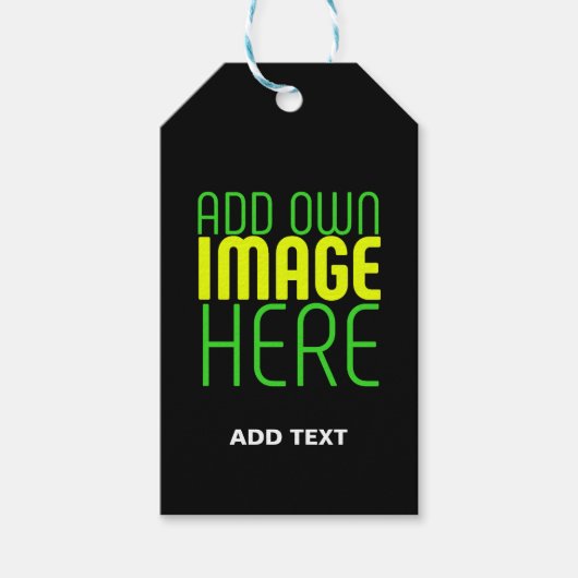 MODERNE BEWERKBARE EENVOUDIGE ZWARTE AFBEELDING TE CADEAULABEL (Voorkant)