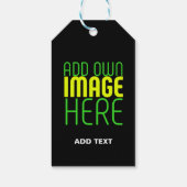 MODERNE BEWERKBARE EENVOUDIGE ZWARTE AFBEELDING TE CADEAULABEL (Achterkant)