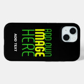MODERNE BEWERKBARE EENVOUDIGE ZWARTE AFBEELDING TE Case-Mate iPhone CASE (Achterkant (horizontaal))