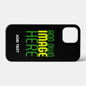 MODERNE BEWERKBARE EENVOUDIGE ZWARTE AFBEELDING TE Case-Mate iPhone CASE (Achterkant (horizontaal))