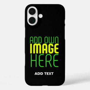 MODERNE BEWERKBARE EENVOUDIGE ZWARTE AFBEELDING TE iPhone 16 PLUS HOESJE