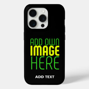 MODERNE BEWERKBARE EENVOUDIGE ZWARTE AFBEELDING TE iPhone 15 PRO CASE