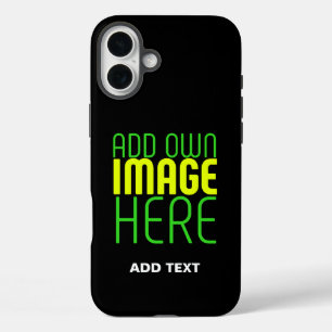 MODERNE BEWERKBARE EENVOUDIGE ZWARTE AFBEELDING TE iPhone 16 PLUS HOESJE