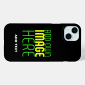 MODERNE BEWERKBARE EENVOUDIGE ZWARTE AFBEELDING TE Case-Mate iPhone CASE (Achterkant (horizontaal))