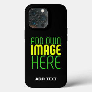 MODERNE BEWERKBARE EENVOUDIGE ZWARTE AFBEELDING TE iPhone 13 PRO HOESJE