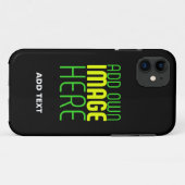 MODERNE BEWERKBARE EENVOUDIGE ZWARTE AFBEELDING TE Case-Mate iPhone CASE (Achterkant (horizontaal))