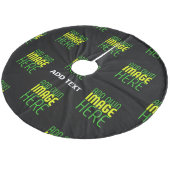 MODERNE BEWERKBARE EENVOUDIGE ZWARTE AFBEELDING TE FLEECE KERSTBOOM ROK (Gekanteld)