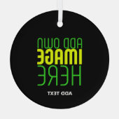 MODERNE BEWERKBARE EENVOUDIGE ZWARTE AFBEELDING TE GLAS ORNAMENT (Achterkant)