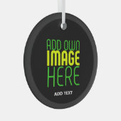 MODERNE BEWERKBARE EENVOUDIGE ZWARTE AFBEELDING TE GLAS ORNAMENT (Voorkant Rechts)