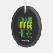 MODERNE BEWERKBARE EENVOUDIGE ZWARTE AFBEELDING TE GLAS ORNAMENT (Voorkant links)