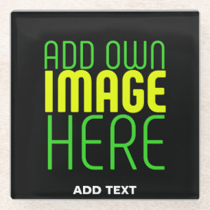 MODERNE BEWERKBARE EENVOUDIGE ZWARTE AFBEELDING TE GLAZEN ONDERZETTER