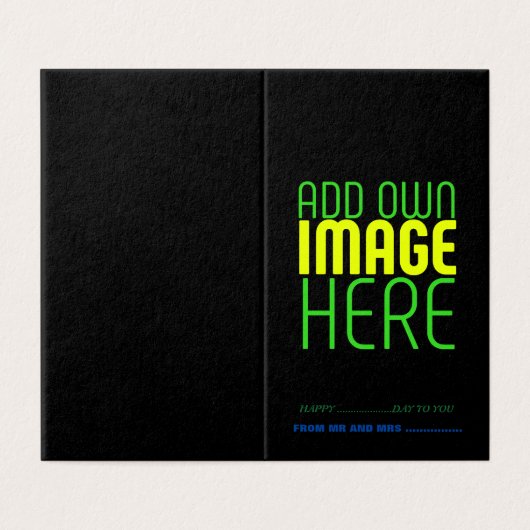 MODERNE BEWERKBARE EENVOUDIGE ZWARTE AFBEELDING TE KAART (Buitenkant ongevouwen)