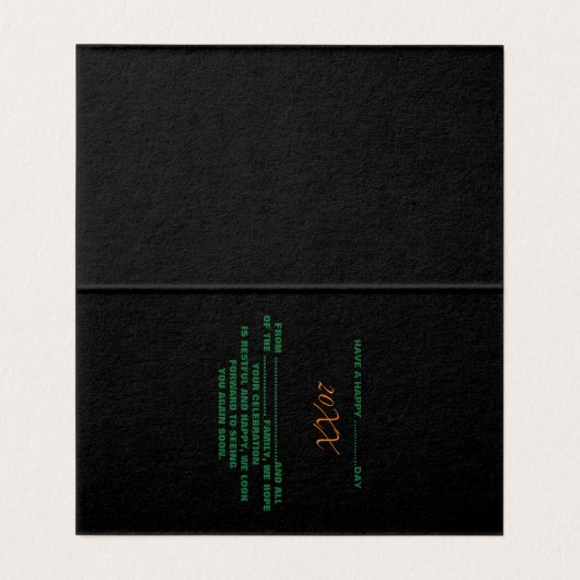 MODERNE BEWERKBARE EENVOUDIGE ZWARTE AFBEELDING TE KAART (Binnenkant ongevouwen)