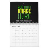 MODERNE BEWERKBARE EENVOUDIGE ZWARTE AFBEELDING TE KALENDER (Feb 2026)