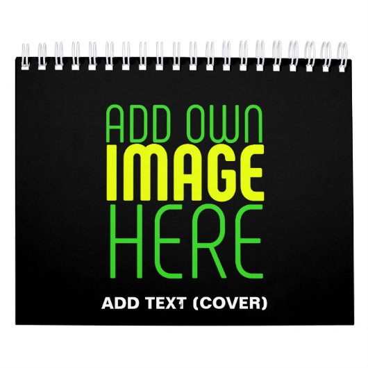 MODERNE BEWERKBARE EENVOUDIGE ZWARTE AFBEELDING TE KALENDER (Hoes)