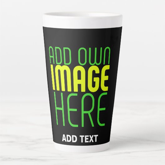 MODERNE BEWERKBARE EENVOUDIGE ZWARTE AFBEELDING TE LATTE MOK (Voorkant)