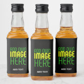 MODERNE BEWERKBARE EENVOUDIGE ZWARTE AFBEELDING TE LIKEURFLES ETIKET (Flessen)