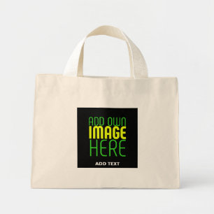 MODERNE BEWERKBARE EENVOUDIGE ZWARTE AFBEELDING TE MINI TOTE BAG
