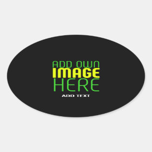 MODERNE BEWERKBARE EENVOUDIGE ZWARTE AFBEELDING TE OVALE STICKER